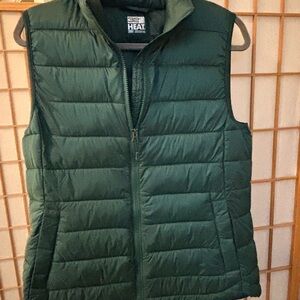 32 Degrees Women's Dark Green Quilted Puffer Vest